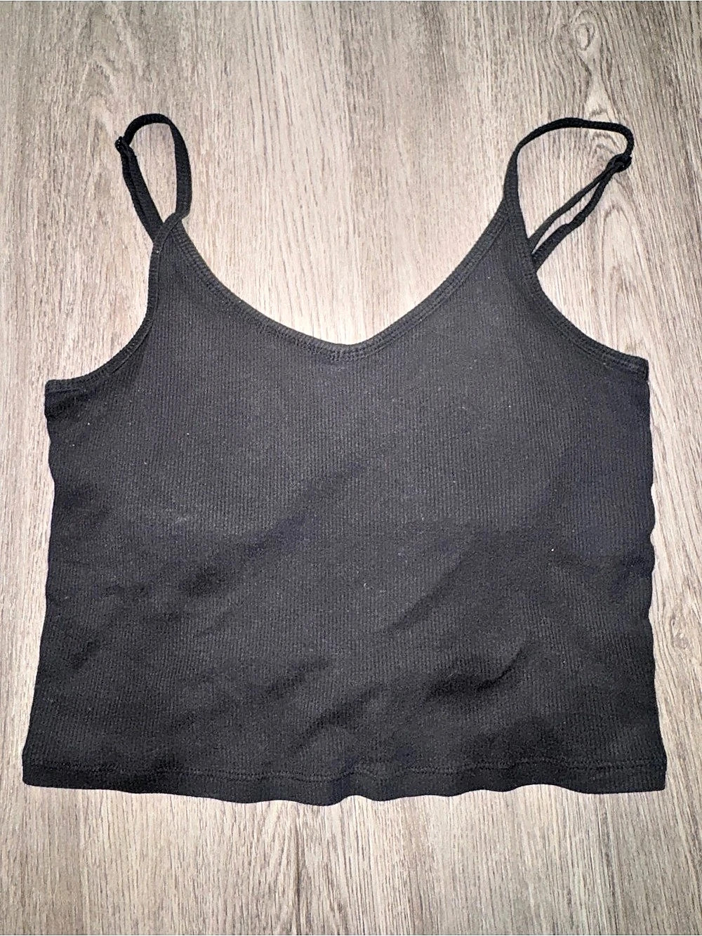 Pink Built in Bra Cropped Tank in Black Small